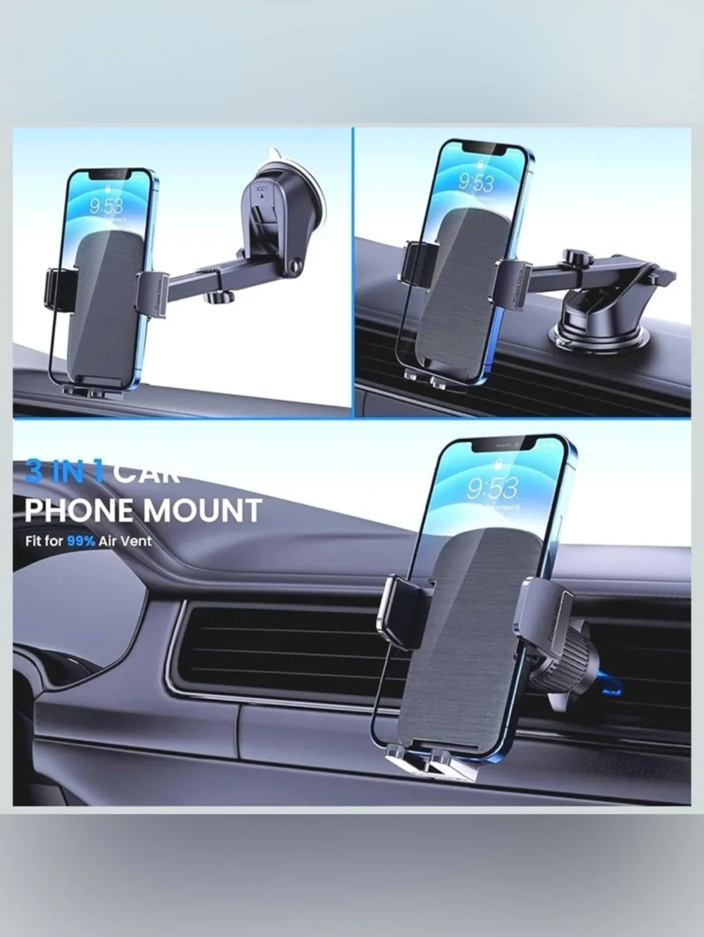 Car Universal Phone Stand for Car Dashboard Windshield Vent Cell Phone